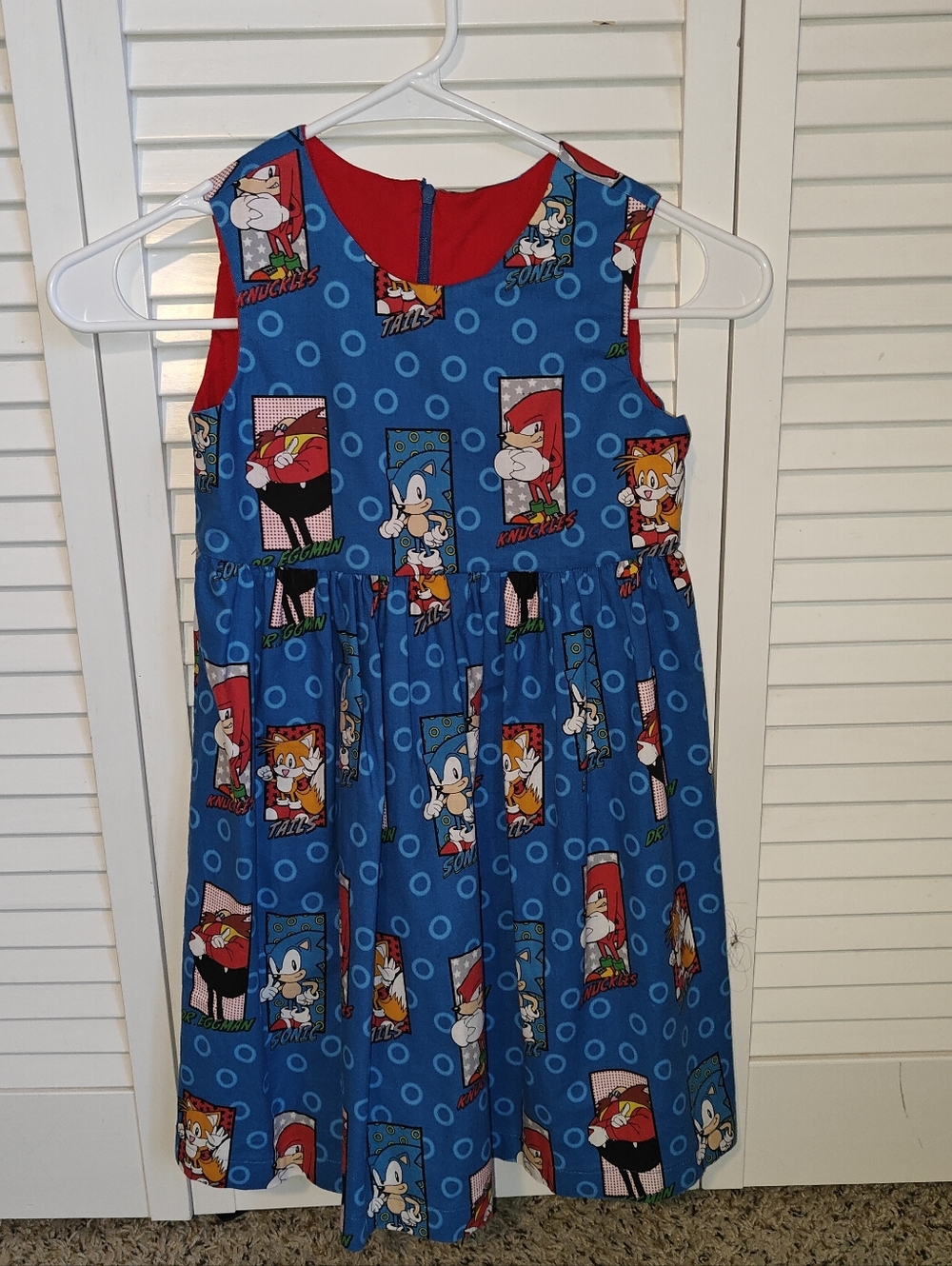 AOP Sonic the Hedgehog Characters Skater Dress Size 6/7